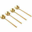 4pcs/Set Round Shape Coffee Spoon Stainless Steel Mini Teaspoons Sugar Dess C5K5