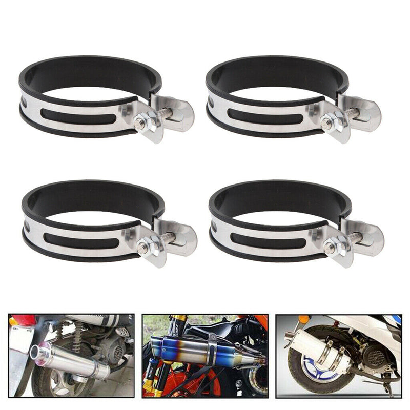 4x Motorcycle Exhaust Pipe Muffler Holder Clamp For 100mm Diameter