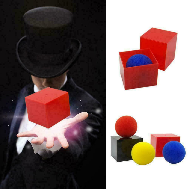 Boxes Red Blue Yellow Sponge Ball Magic Trick Black Box Mystery O8Q5 C7S4