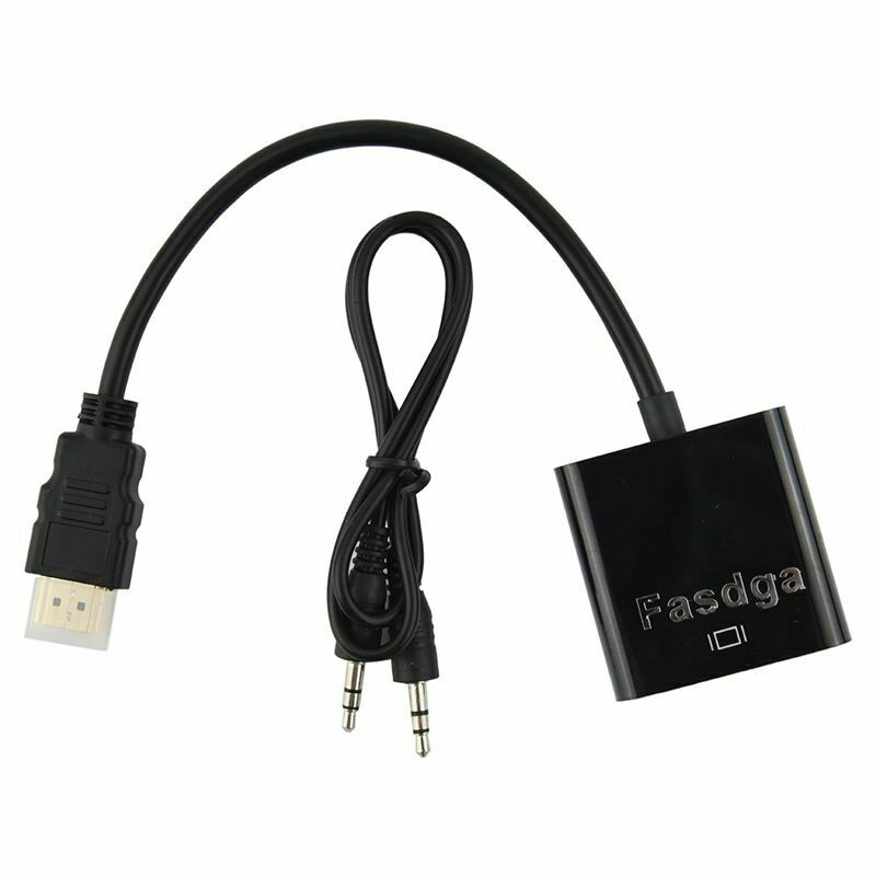 Fasdga HDMI to VGA converter adapter + 3.5 mm audio jack full HD 1080P blackV6U4