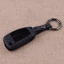 Rubber Carbon Fiber Flip Car Key Case Protector Chain Fit For Audi A3 2013-2019