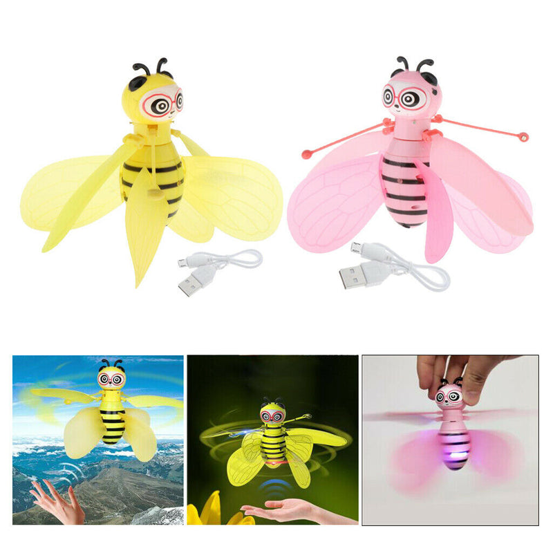 2x Flying Bee Toys Aircraft Mini Kids Flying Toys Obstacle Avoidance Indoor Game