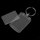 20Pcs Acrylic Clear Key Ring Keychain Photo Picture Frame Gifts 5x3.3cm
