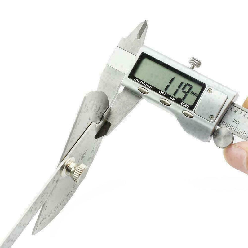 180 degree Protractor Angle Finder Arm Measuring Ruler Stainless Steel Tool M7R2