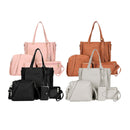 4packs 4-Piece Leather Handbag Top Handle Shoulder Bag Wallet Card Bag
