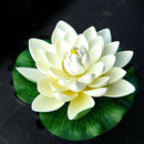 12Pcs Artificial Floating Foam Lotus Flowers,With Water Lily Pad Ornaments,