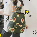 Cute Backpack Fashion Nylon Fruit Print Backpack Women's Large Capacity Sch