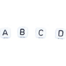 100x Mixed Cubic Acrylic Letter/ Alphabet Beads 10x10mm