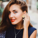 Love Heart Pearls Dangle Ear Stud Women Elegant Sweet Drop Earrings Jewelry