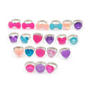 5Pcs Cute Heart Butterfly Rings Adjustable Jwewlry Kids Fashion Accessories  MO