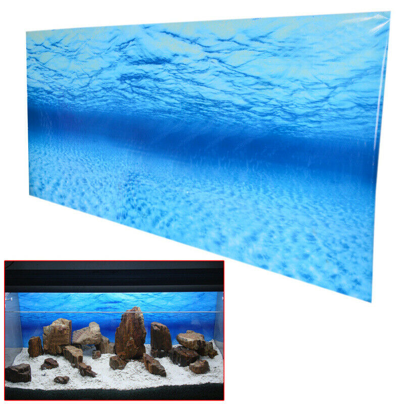 Blue Sea Ocean Aquarium Background Poster Picture Fish Tank Wall Decor Supply
