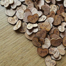 200pcs Rustic Wooden Love Heart Wedding Table Scatter Decoration Crafts Chi I2G3