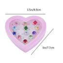 12pcs/Set Girls Kids Child Diamate Adjustable Rings Crystal Rings Jewelry Party