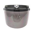 Universal Motorcycle 3 Snap-Button Visor with Flip-up Smoke Mirror Shield