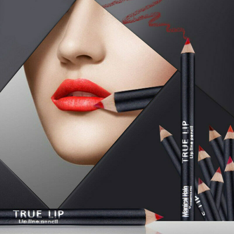 12pcs /12Colors Professional Lipliner Makeup Waterproof Lip Liner Penc OCQ