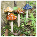 4Pcs Ceramic Toadstools For The Garden Tinkling Mushrooms Garden Ornaments  N6Y1
