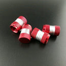 Car Red Anodized Aluminum Tire Wheel Air Pressure Valve Stem Cap Cover Practical