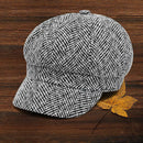 British Style Beret Hat Woolen Autumn Winter Plaid Retro Painter Beanie Cap