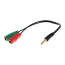 3.5mm Stereo Audio Male to 2x Female Headset Mic Y Splitter Cable 20cm