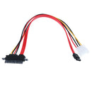22 Pin 7+15 Female to 7PIN Female & LP4 Male SATA Data Power Extension Y
