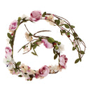 Bohemian Floral Headdress Flower Headband Hair Wreath Wedding Hair Accessory