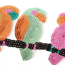 FourParrot Animal Sequins Patches For Clothing Iron On Embroidered AppliqueOZ