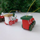 6pcs Christmas Tree Hanging Wood Train Pendant Railway Track Dropship OrnamSEAU