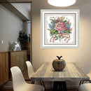 Flower Stamped Cross Stitch Kits DIY Needlework for Beginners 11CT 35x35cm