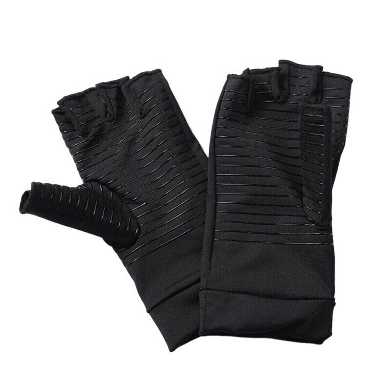 Copper Infused Compression Arthritis Gloves for Men & Women, Fingerless Car J7C2
