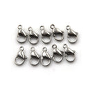10Pcs Stainless Steel Lobster Clasp Fit Chain Bracelet Jewelry Finding SilverMO