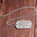 Dog Tag Dad Mom Engrave Letter Stainless Steel Pendant Love Family Necklace .