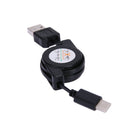 28.3'' Retractable USB-C 3.1 Type C Male to USB A Male Charge Sync Data Cable