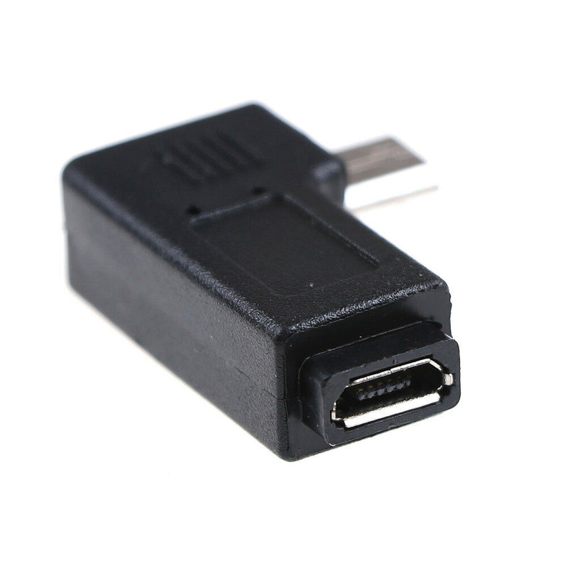 2X 90 Degree Micro Left &Right Angle USB Male to Female Plug Adapters Charger~Z
