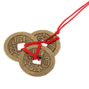 2Pcs Chinese Feng Shui Coins Meaningful Fortune Coins Red Strings Wealth LuSEAU