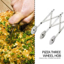 Stainless Steel 3 Wheels Pizza Pastry Cutter Dough Divider Flexible Roller