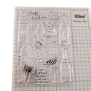 Festive Bottle Cup Silicone Stamp Seal DIY Scrapbooking Photo Album Decorative3C