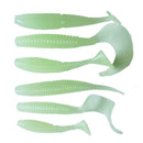 6pcs in 1 Lure Fluorescence Soft Bait Plastic Luminous Pad Jig for Fishing