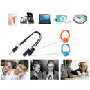 2 in 1 Metal 3.5mm To 3.5mm Wire Splitter AUX Audio Flat Cable Cord(Black)