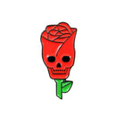 Ghost Rose Flower Pins Brooch Creative Clothes Lapel Jacket Badges (Red) A