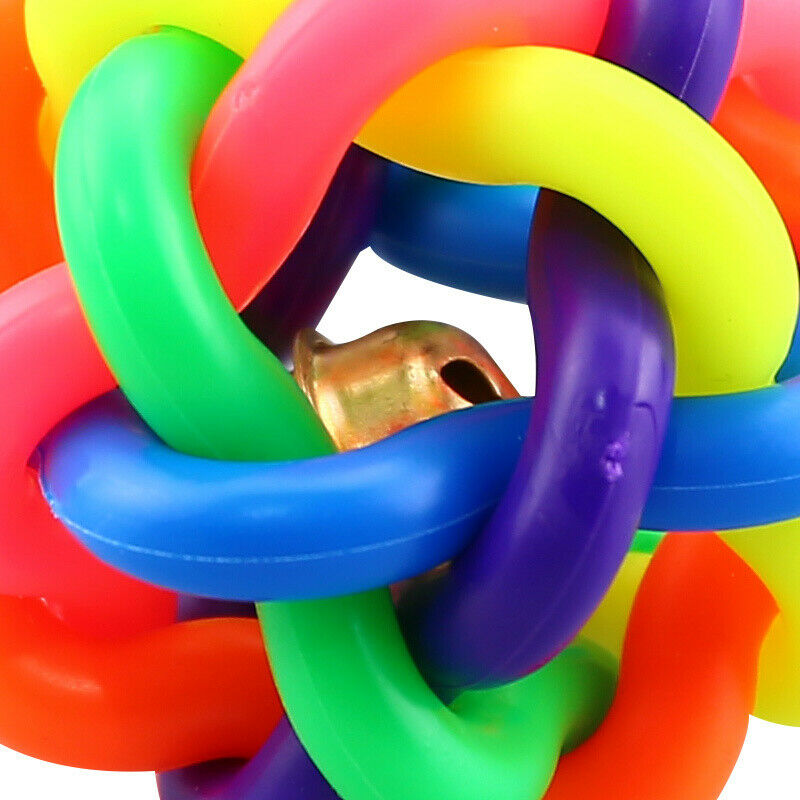 Dog Cat Puppy Pet Roller Ball Happy Jingle Bell Play Chew Fetch Bouncy To DKF