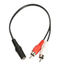3.5mm Y Adapter Audio Cable Stereo Female Mini Jack to 2 RCA Male Adapter