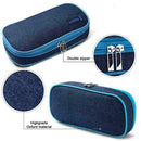 School Boy Pencil Case Bags Large Capacity Solid Color Box Pen Denim Canvas V0H1