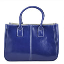 Fashion Woman Ladies Class PU Leather Satchels Tote Purse Bag Handbag - Blu