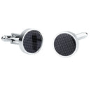 1 Pair Mens Carbon Fiber Black Cufflinks and Shirt Studs Set Tuxedo Shirts