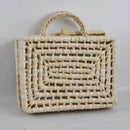 Portable Small Square Box Simple Natural Pastoral Wind Straw Bag Square Han