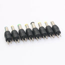 1Set 8Pcs Universal 2Pin Plug Charger Tip AC/DC Power Adapter for Notebook