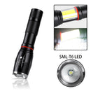 Multifunction Led flashlight 8000LumensCREE XML T6 COB torch hiddenWhite Ligh 3C