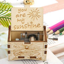 Retro Carved Wooden Manual Music Box Hand Cranked Birthday Gift Ornaments