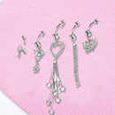 5pcs Flower Navel Ring Combination Body Piercing Belly Button Jewelry