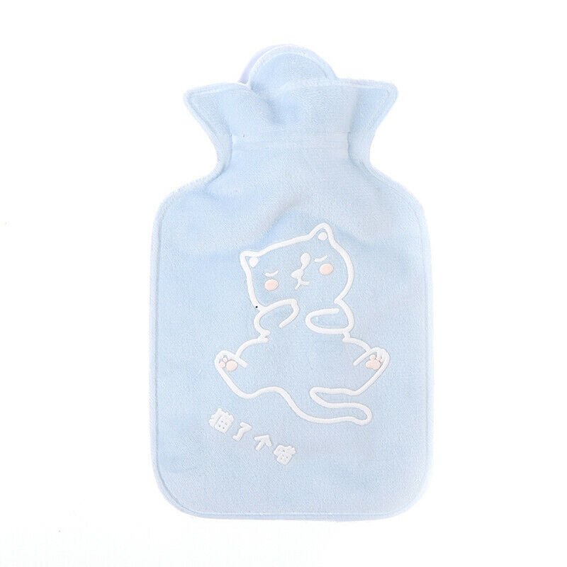 300ml Hot Water Bottle Cartoon Portable Fleece Bag Hand Warm Water BottleB Ew